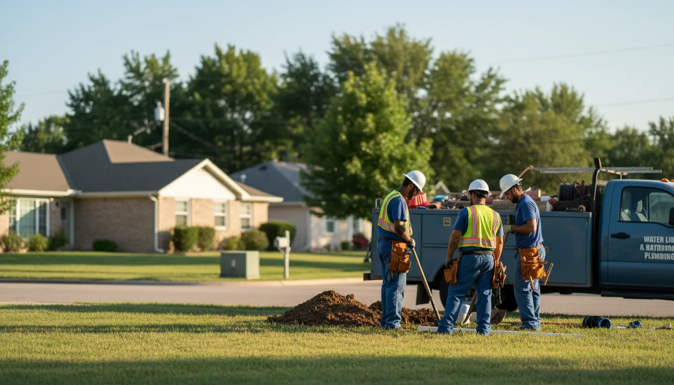 Residential water line and bathroom plumbing service in Mount Vernon, AR